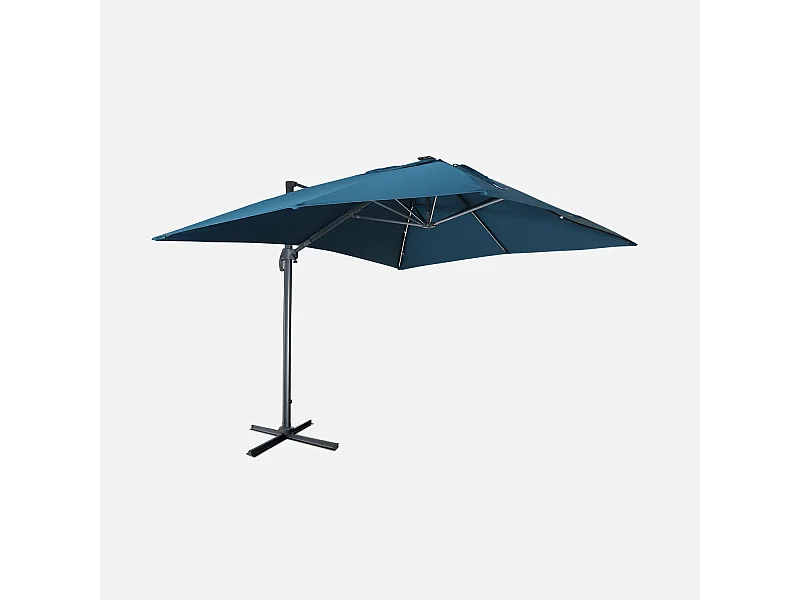 Parasol 3x4m led rectangular azul