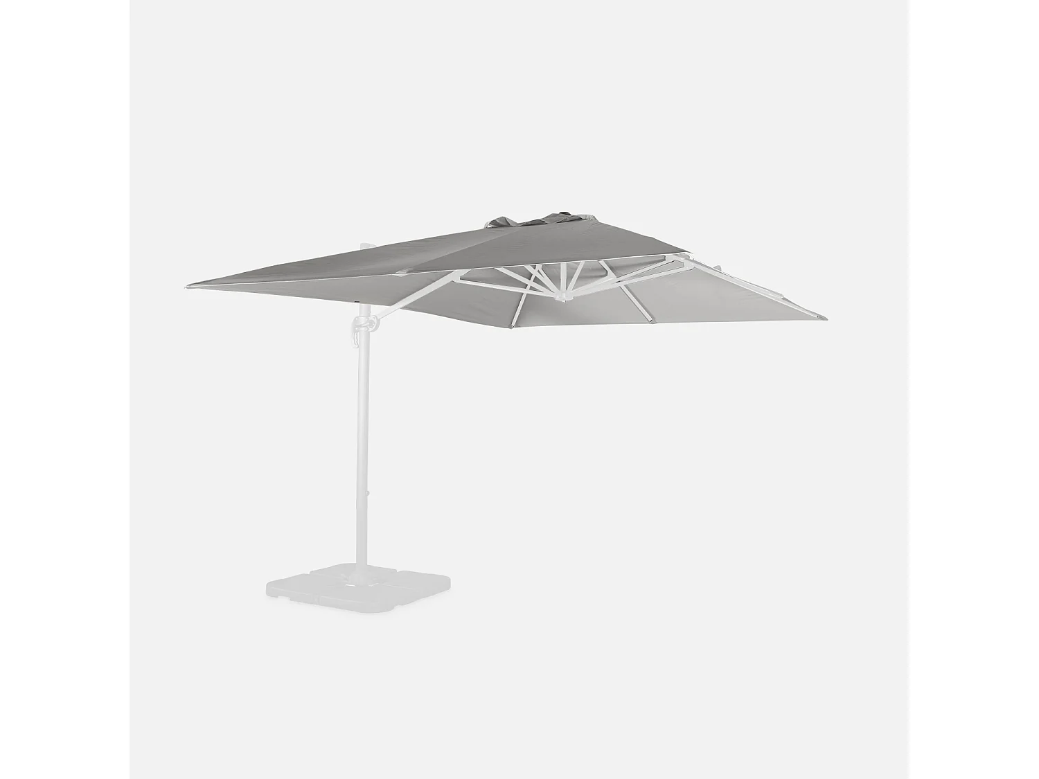 Tessuto di ricambio per ombrelloni wimereux 3x4m, grigio