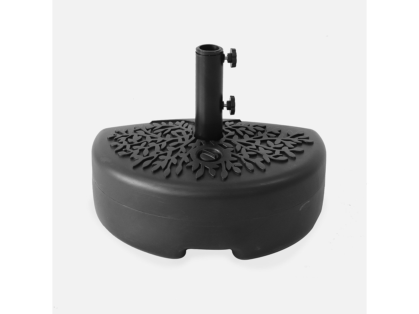 Base per ombrellone mezzaluna in plastica, nero