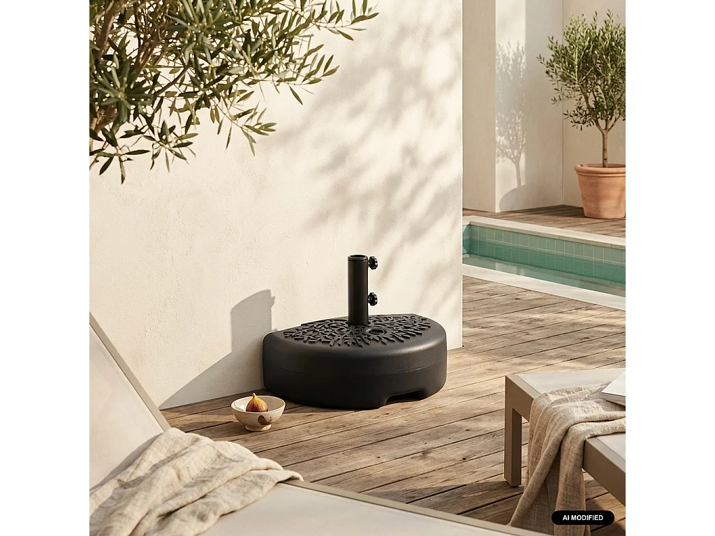 Media base de plástico para sombrilla, Negro