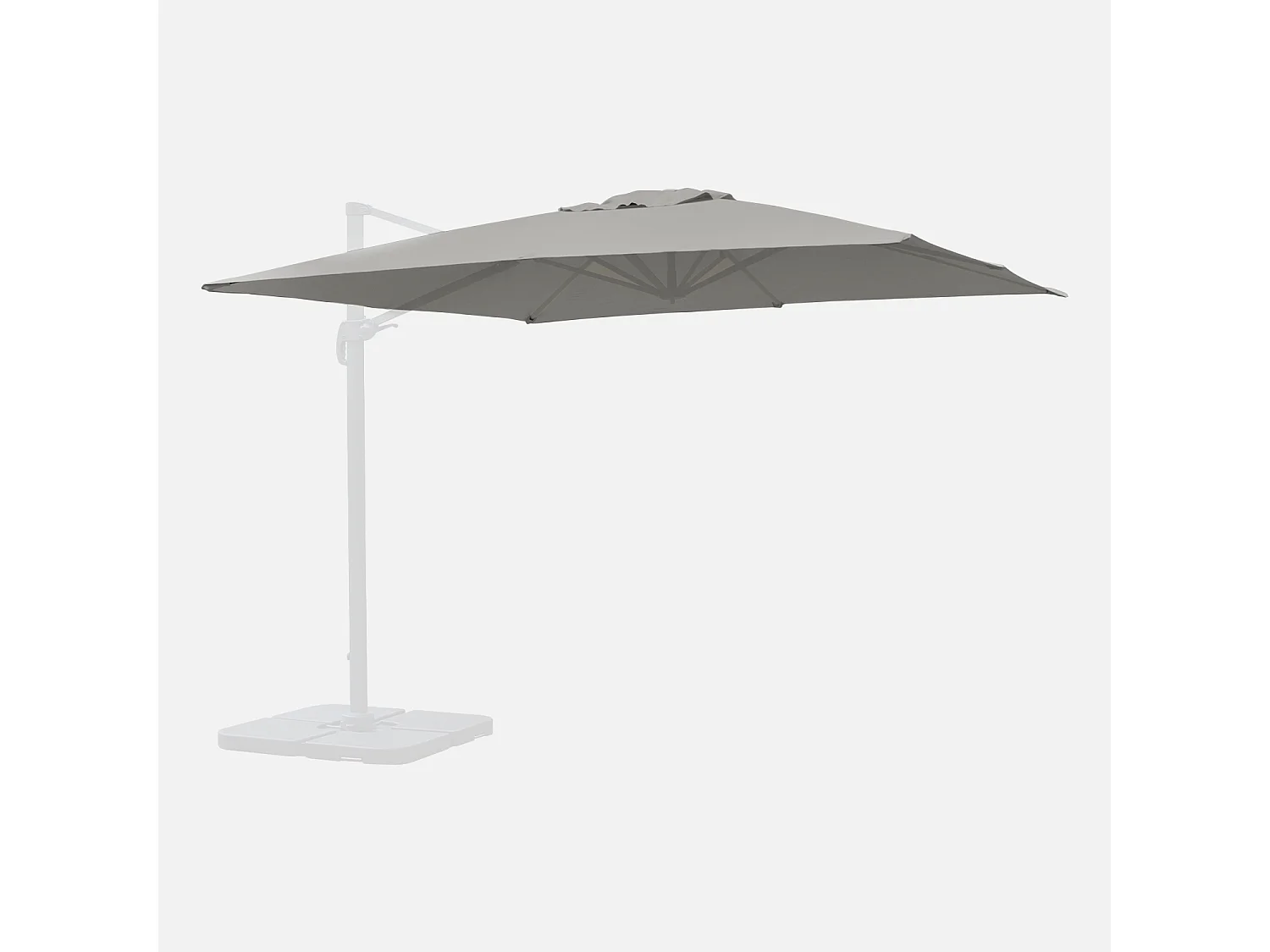 Lona de 3x3m sombrilla cuadrada desplazada gris