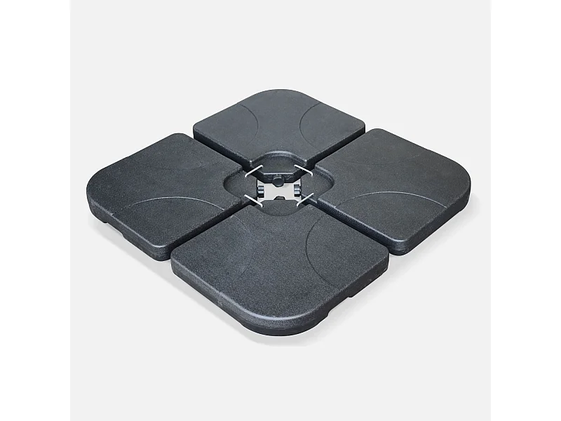 Base per ombrellone  set di 4 lastre quadrate, nero