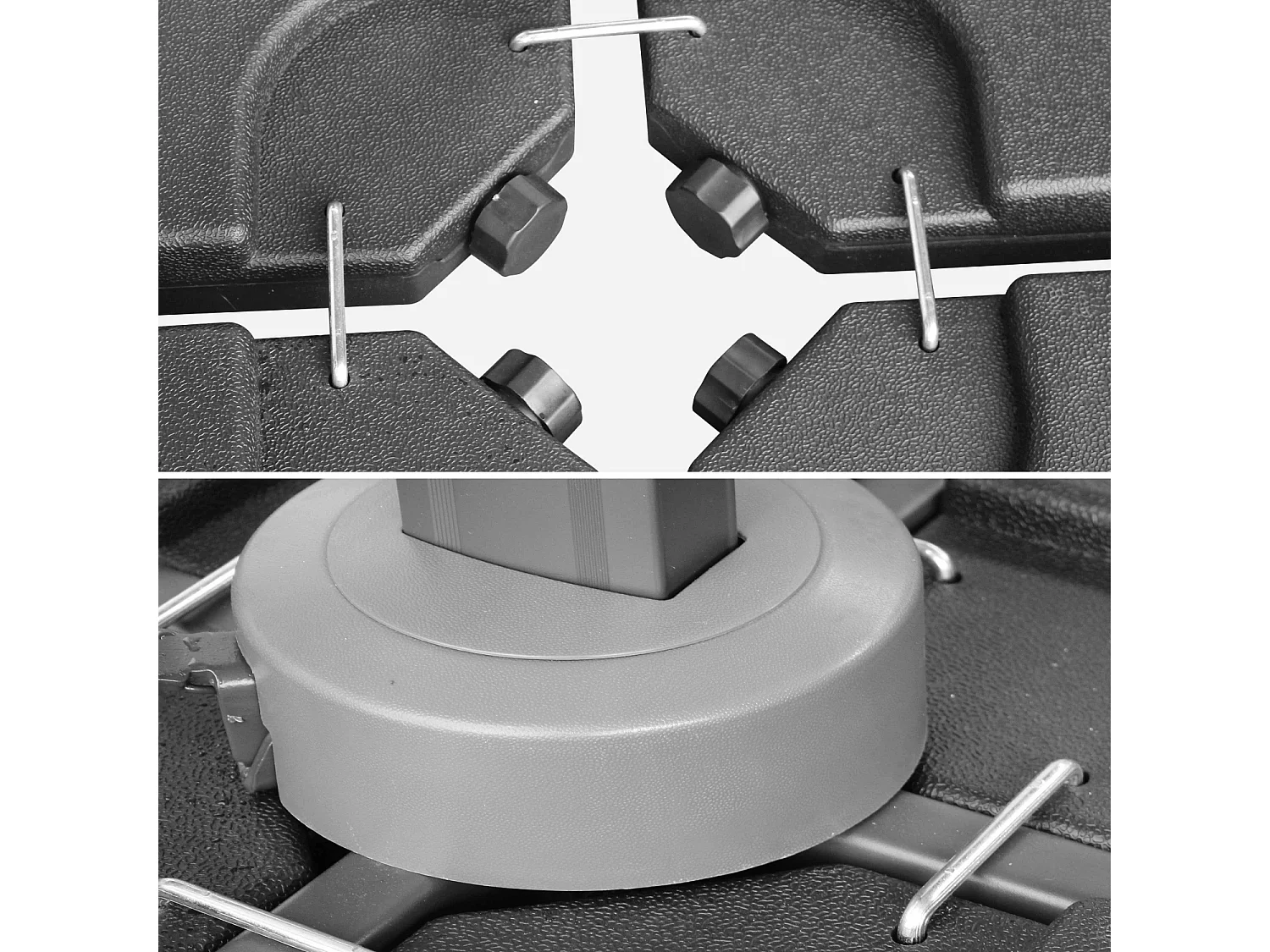 Base per ombrellone  set di 4 lastre quadrate, nero