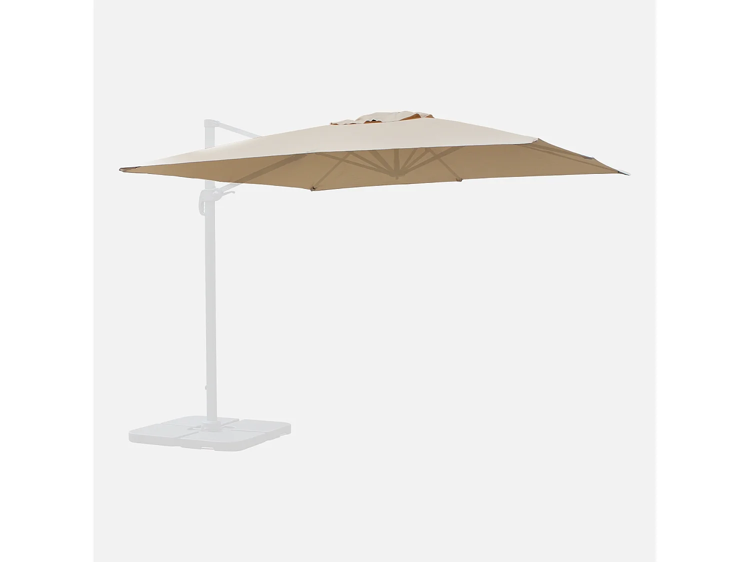 Lona de 3x3m sombrilla cuadrada desplazada beige