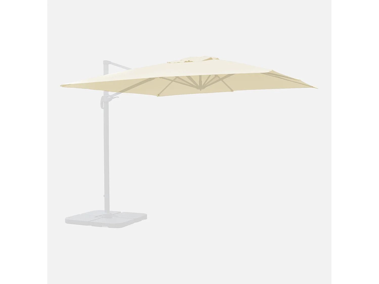 Lona de 3x3m sombrilla cuadrada desplazada crudo