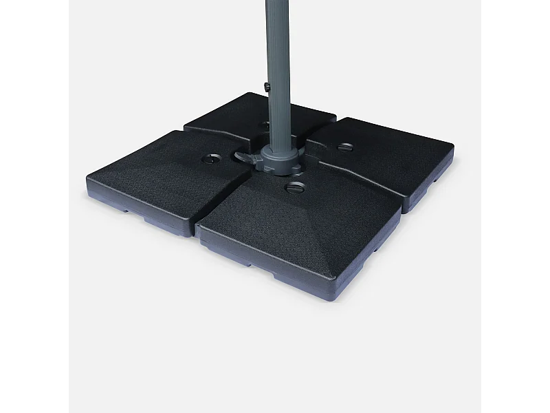 Lastra appesantita per ombrellone 51x51cm (set di 4), nero