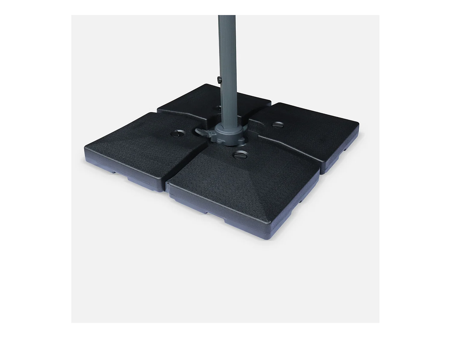 Lastra appesantita per ombrellone 51x51cm (set di 4), nero