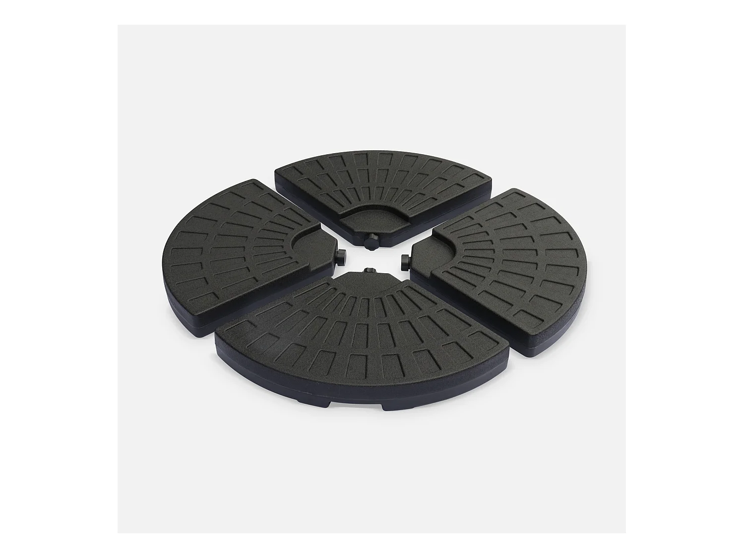 Lot de 4 dalles arrondies 48x48cm à lester - Pour parasol déporté avec pied type "croix". base. socle. poids