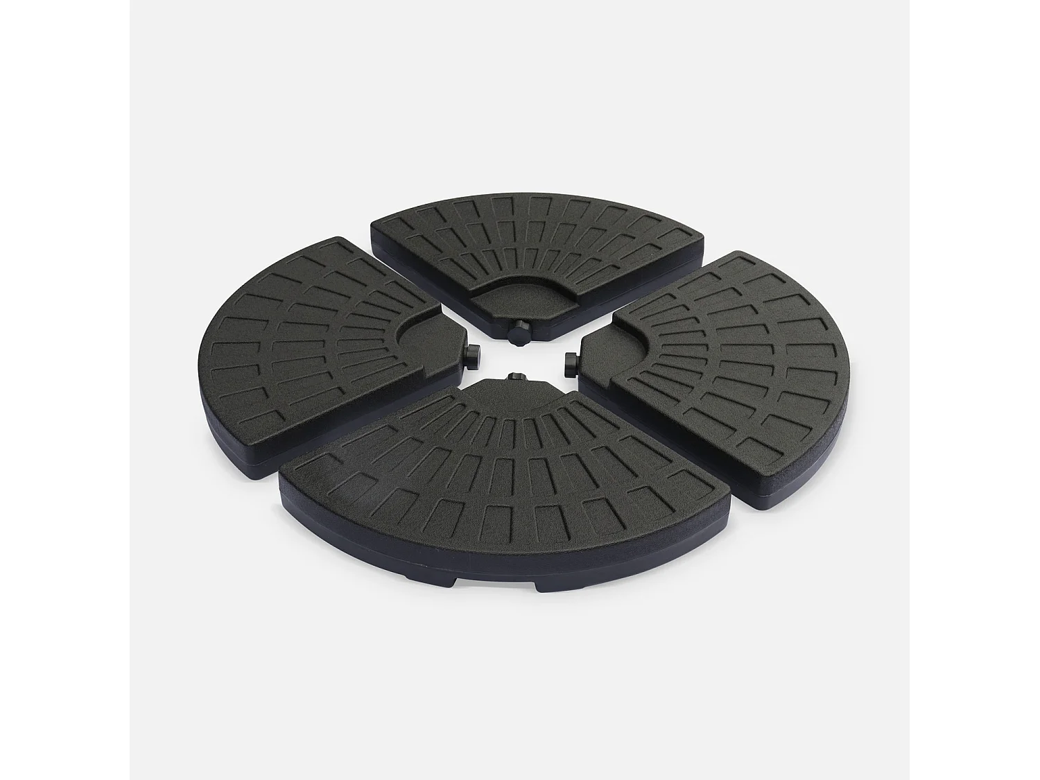 Lot de 4 dalles arrondies 48x48cm à lester - Pour parasol déporté avec pied type "croix". base. socle. poids