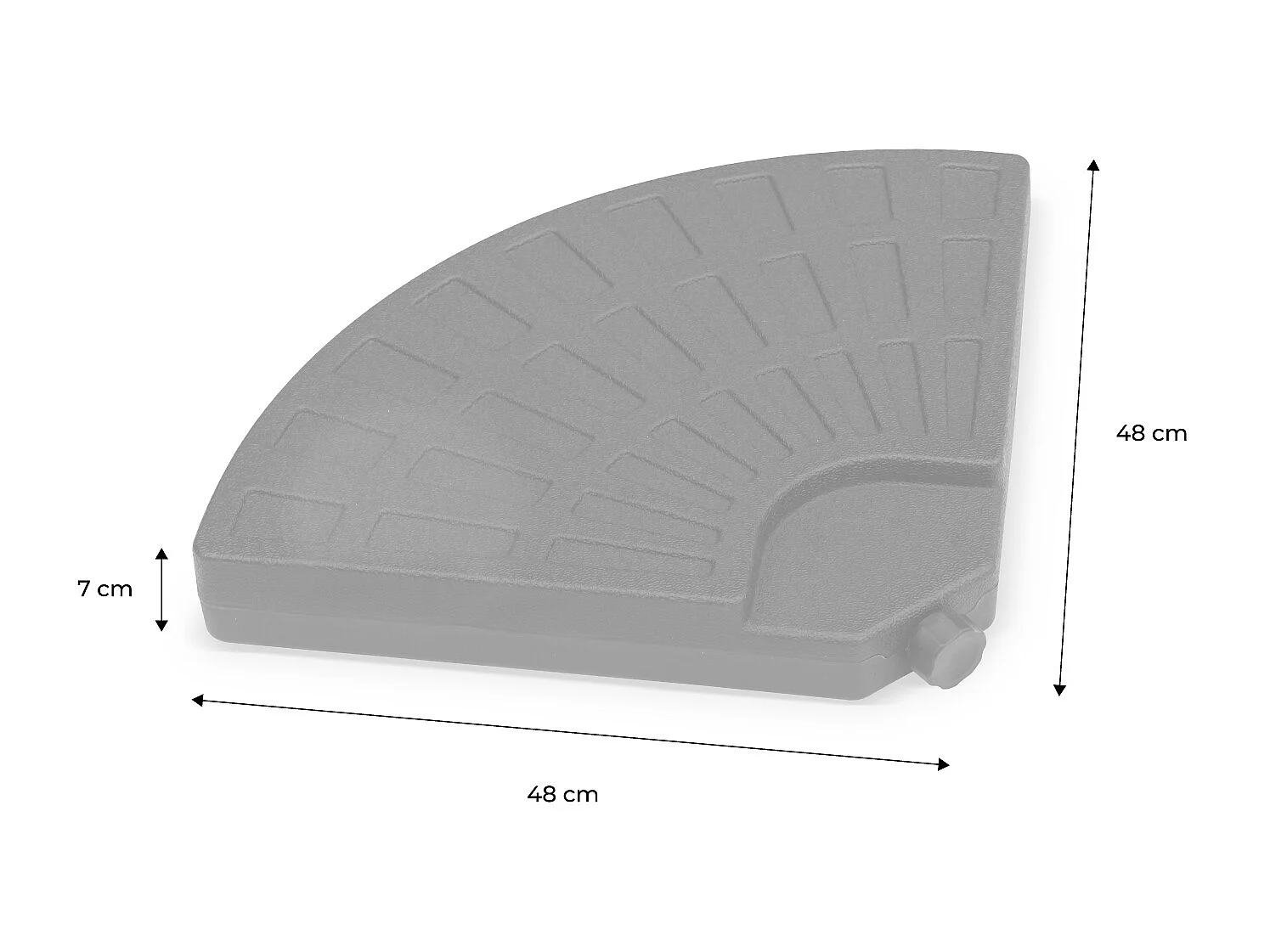 Lot de 4 dalles arrondies 48x48cm à lester - Pour parasol déporté avec pied type "croix". base. socle. poids