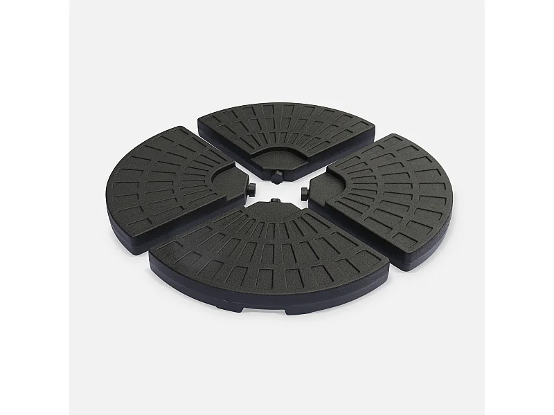 Lastra appesantita per ombrellone 48x48cm (set di 4), nero