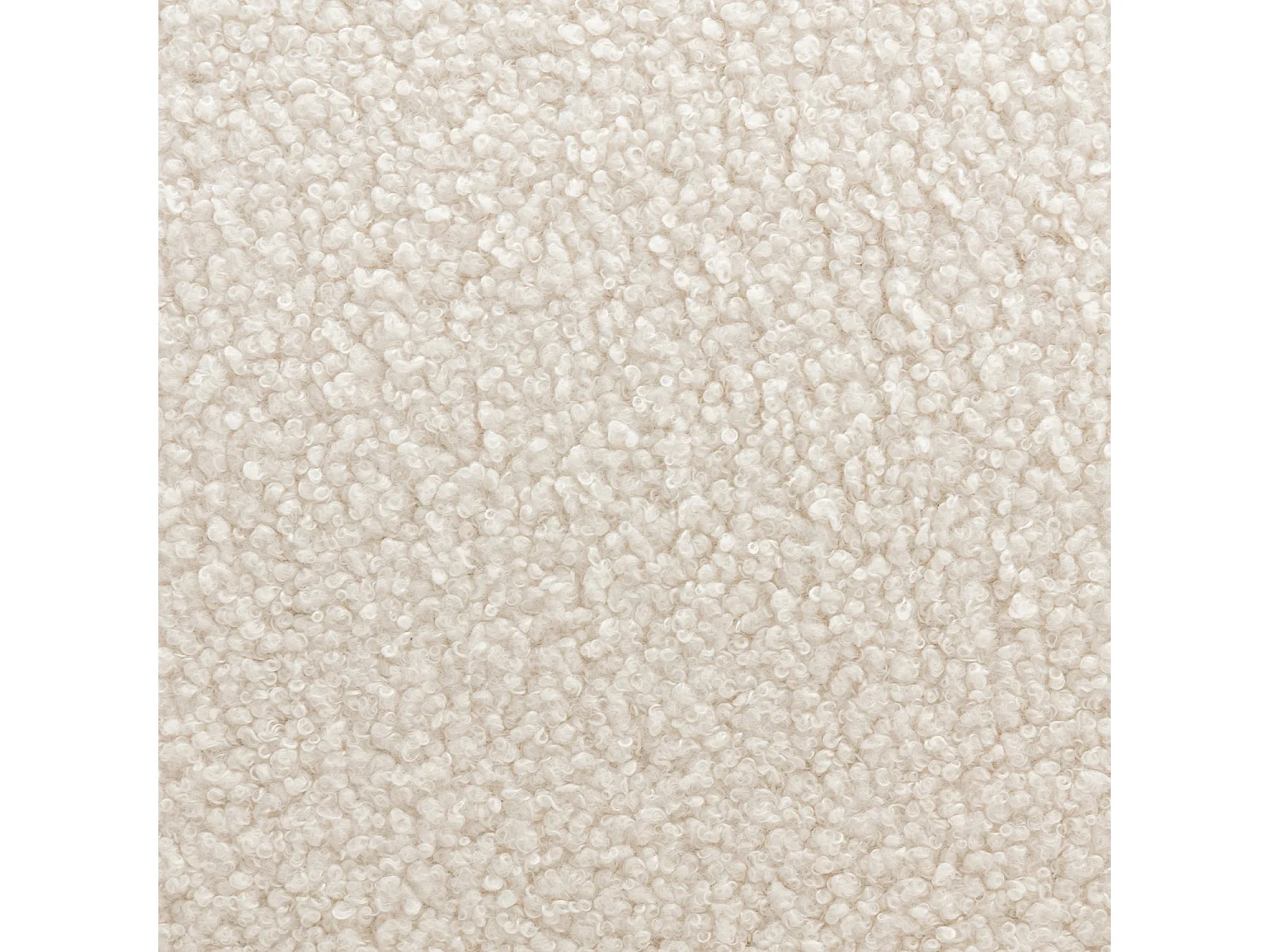 Fauteuil scandinave bois d'hévéa finition noyer clair et dossier arrondi en bouclette crème - AMELIE