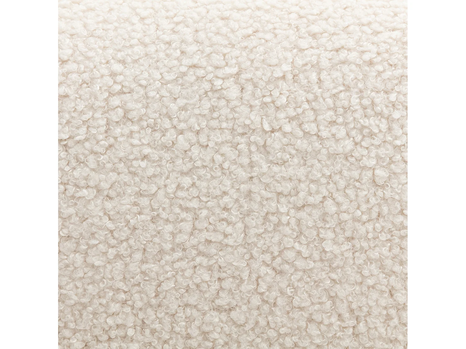 Poltrona scandinava in legno di hevea e bouclé, bianco