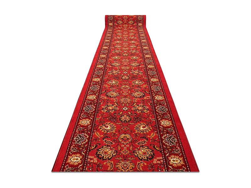 Alfombra de pasillo antideslizante de goma TRADYCJA tradición rojo 80x600 cm