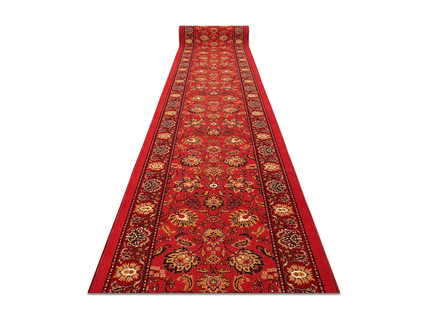Alfombra de pasillo antideslizante de goma TRADYCJA tradición rojo 80x600 cm