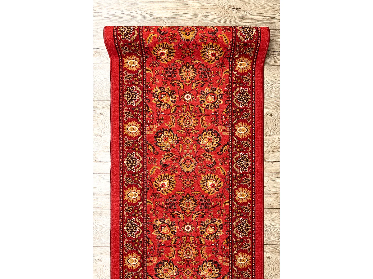 Alfombra de pasillo antideslizante de goma TRADYCJA tradición rojo 80x600 cm