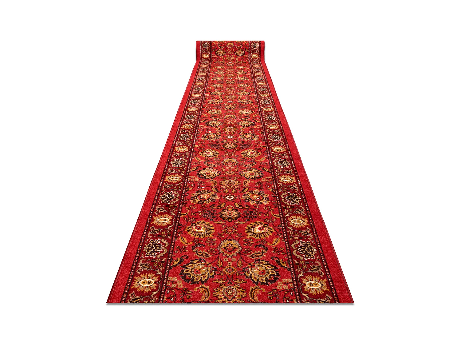 Alfombra de pasillo antideslizante de goma TRADYCJA tradición rojo 80x600 cm