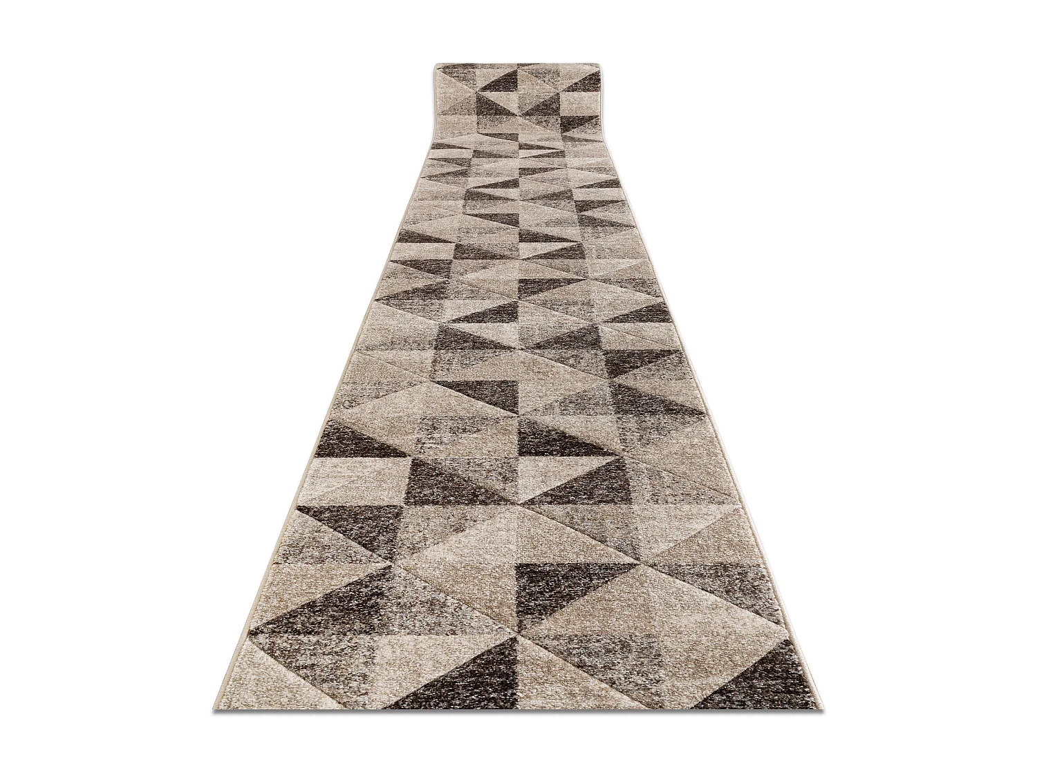 Tapis de couloir FEEL 5672/15055 TRIANGLES beige et marron / crème 70x250 cm