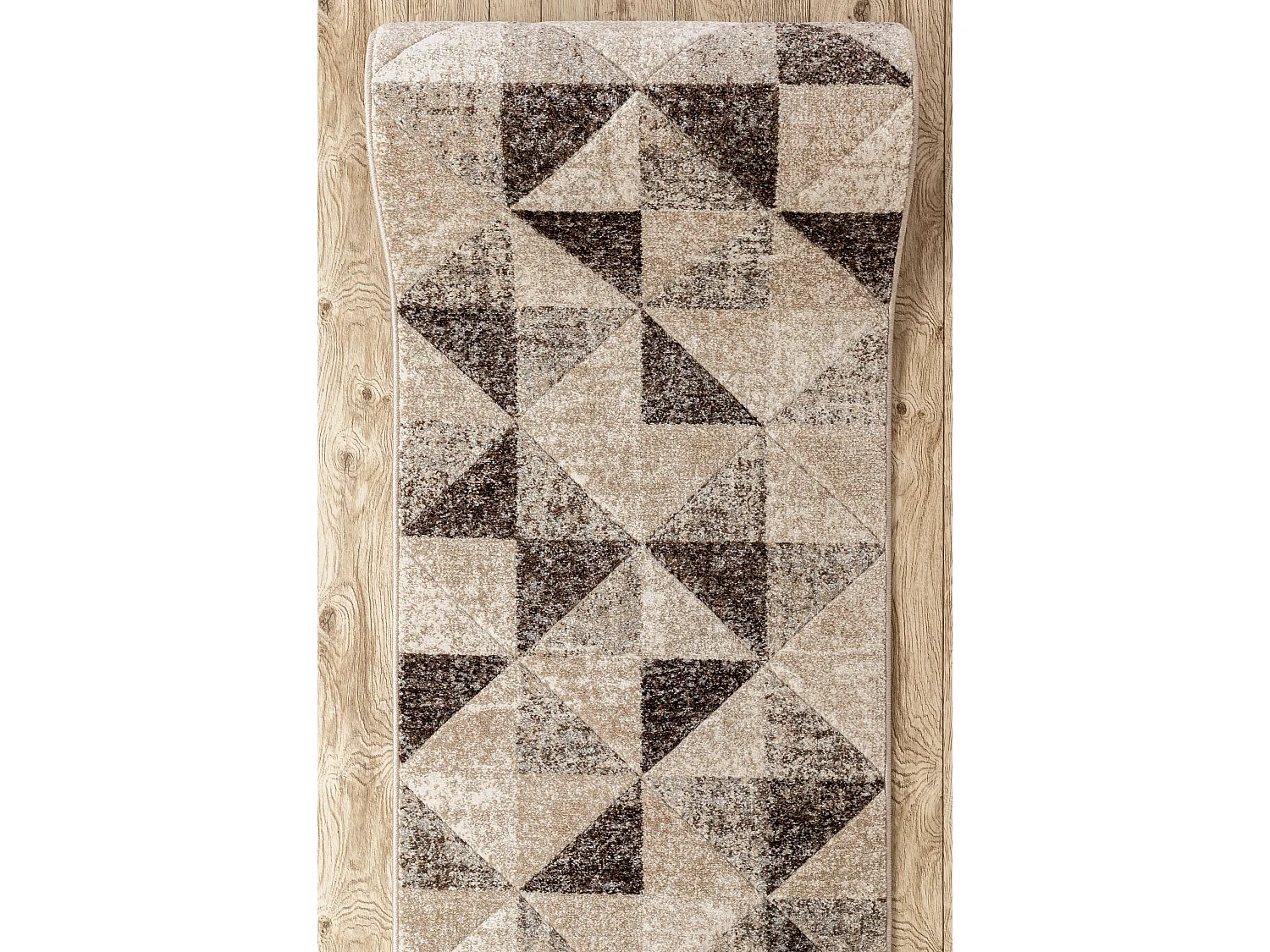 Tapis de couloir FEEL 5672/15055 TRIANGLES beige et marron / crème 70x250 cm