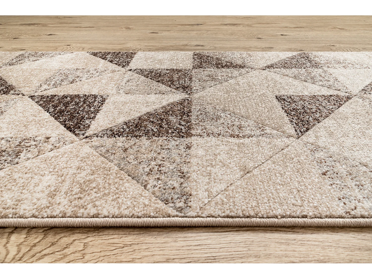Tapis de couloir FEEL 5672/15055 TRIANGLES beige et marron / crème 70x250 cm