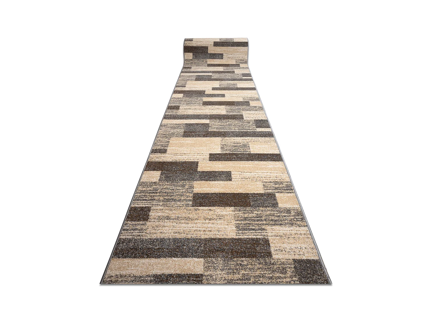 Tapis de couloir KARMEL Deski planches caramel gris 70x240 cm