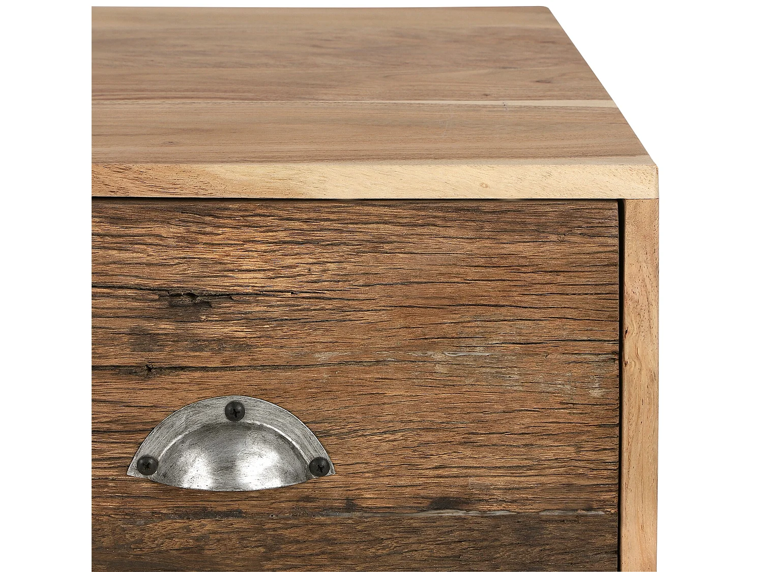 WOMO-DESIGN Tavolo basso Taipei 110x50x40 cm con 2 cassetti in legno massiccio di acacia vintage mobile per divano tavolino da caffe per soggiorno