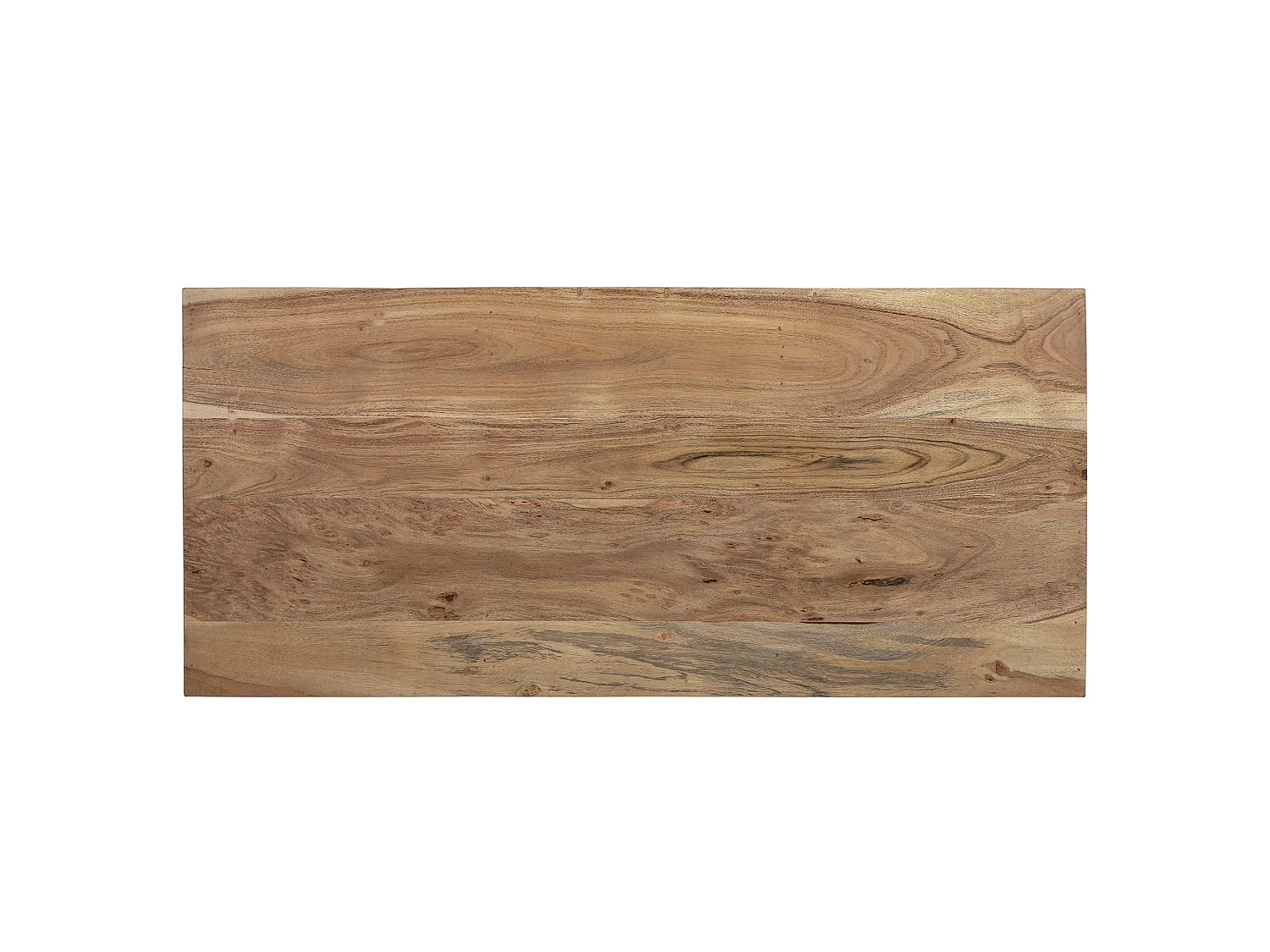 Table basse tv taipei 110x50 cm bois massif d'acacia pieds métalliques design industriel meuble d'appoint television console avec espace de rangement