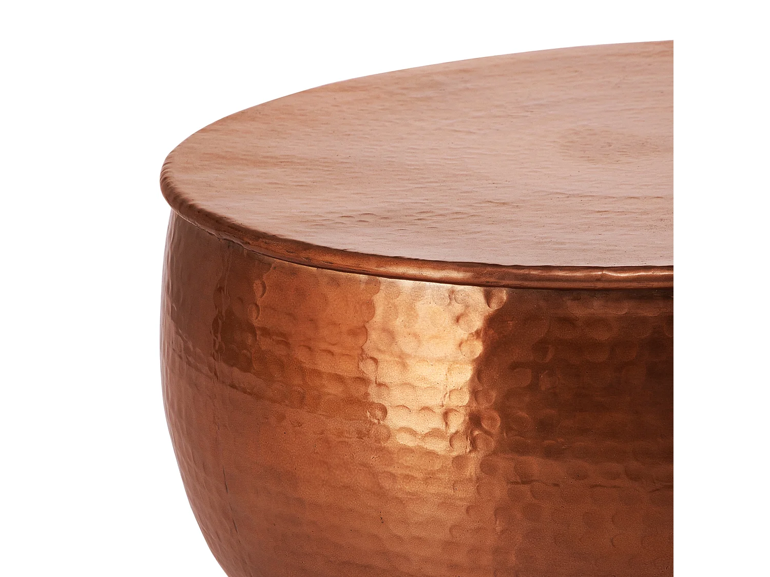 Table basse de salon martelée en aluminium Ø 60 x 30,5 cm cuivre WOMO-DESIGN
