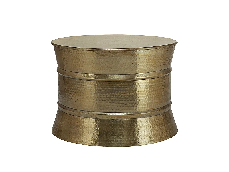 Mesa de centro martillada en aluminio Ø 62 x 33 cm dorado WOMO-DESIGN