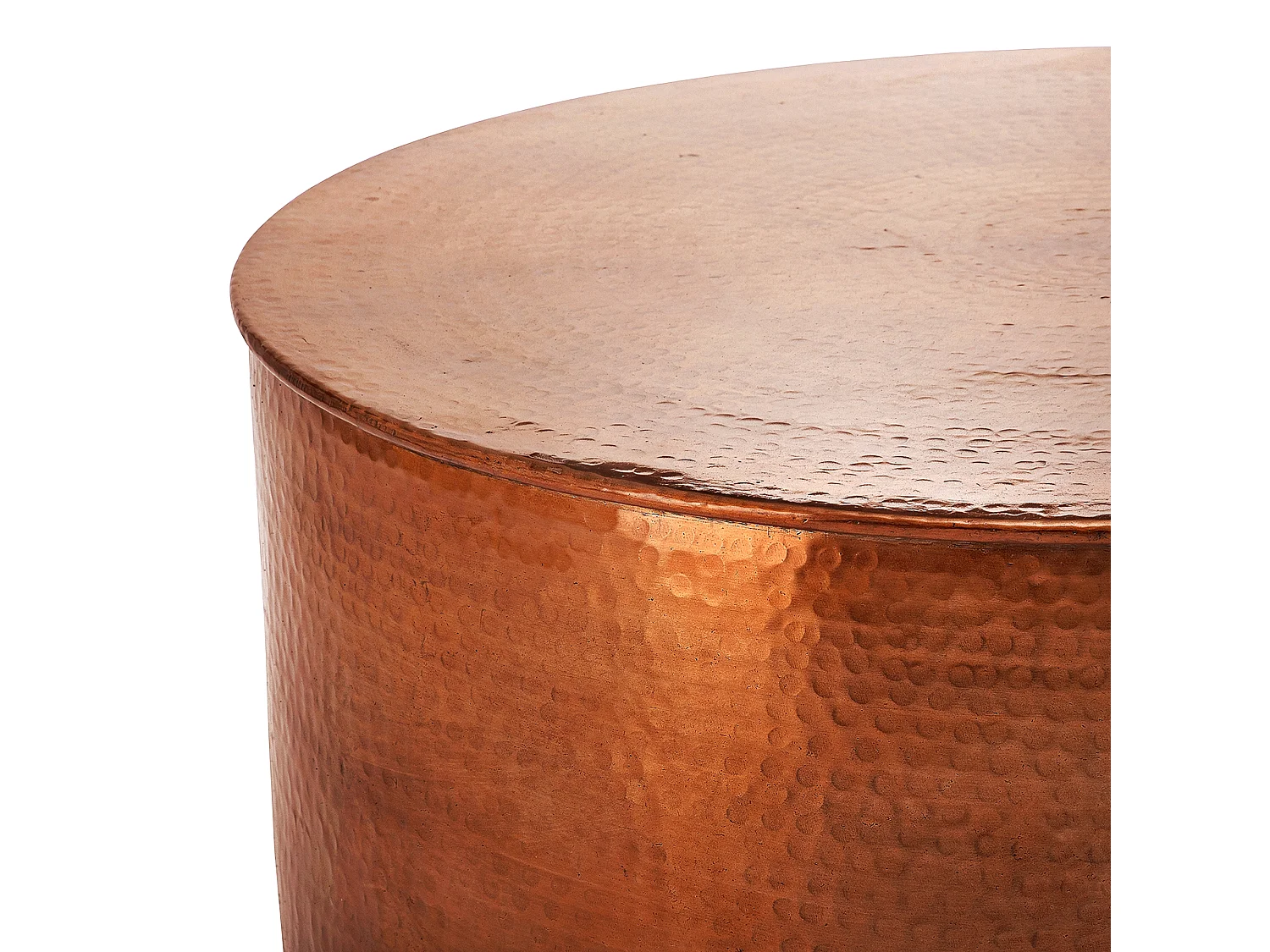 Table basse de salon café martelée en aluminium Ø 76 x 32 cm cuivre WOMO-DESIGN