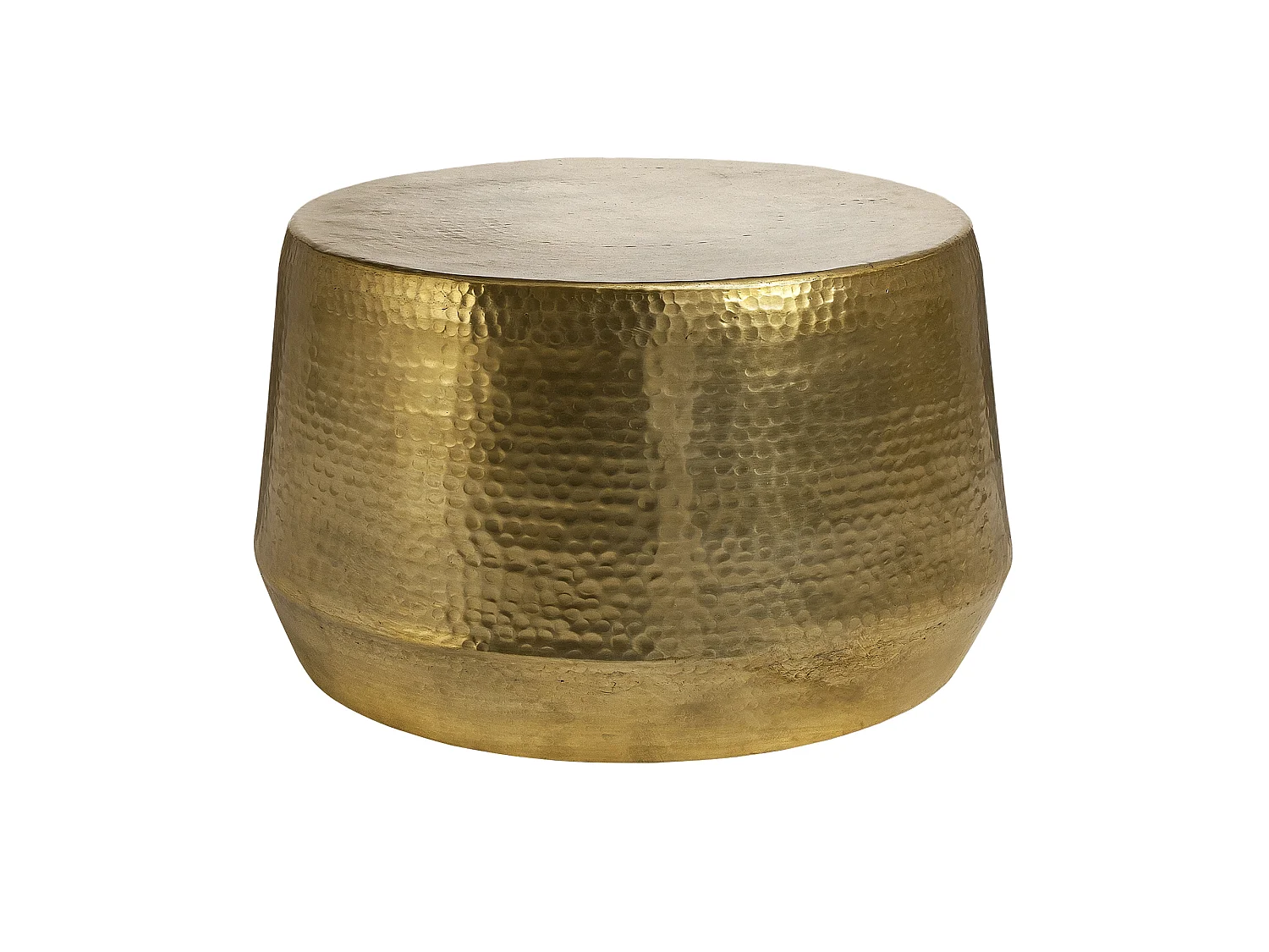 Table basse de salon café martelée en aluminium Ø 60 x 37 cm doré WOMO-DESIGN