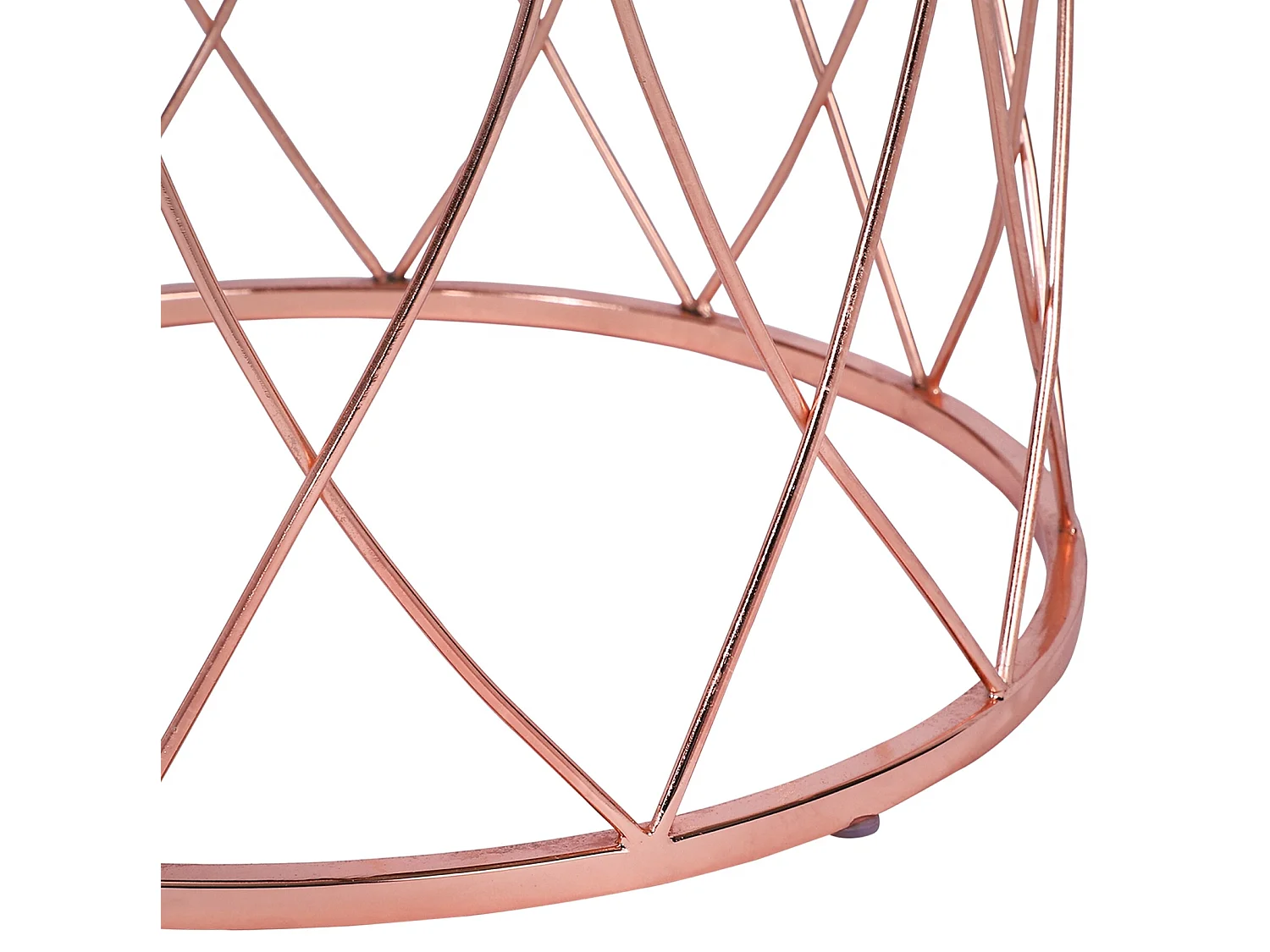 WOMO-DESIGN Set Chicago 2x Mesa auxiliar lateral Ø40/45 cm mesita redonda de cristal espejado y metal color cobre para salón, estilo ligero y aireado