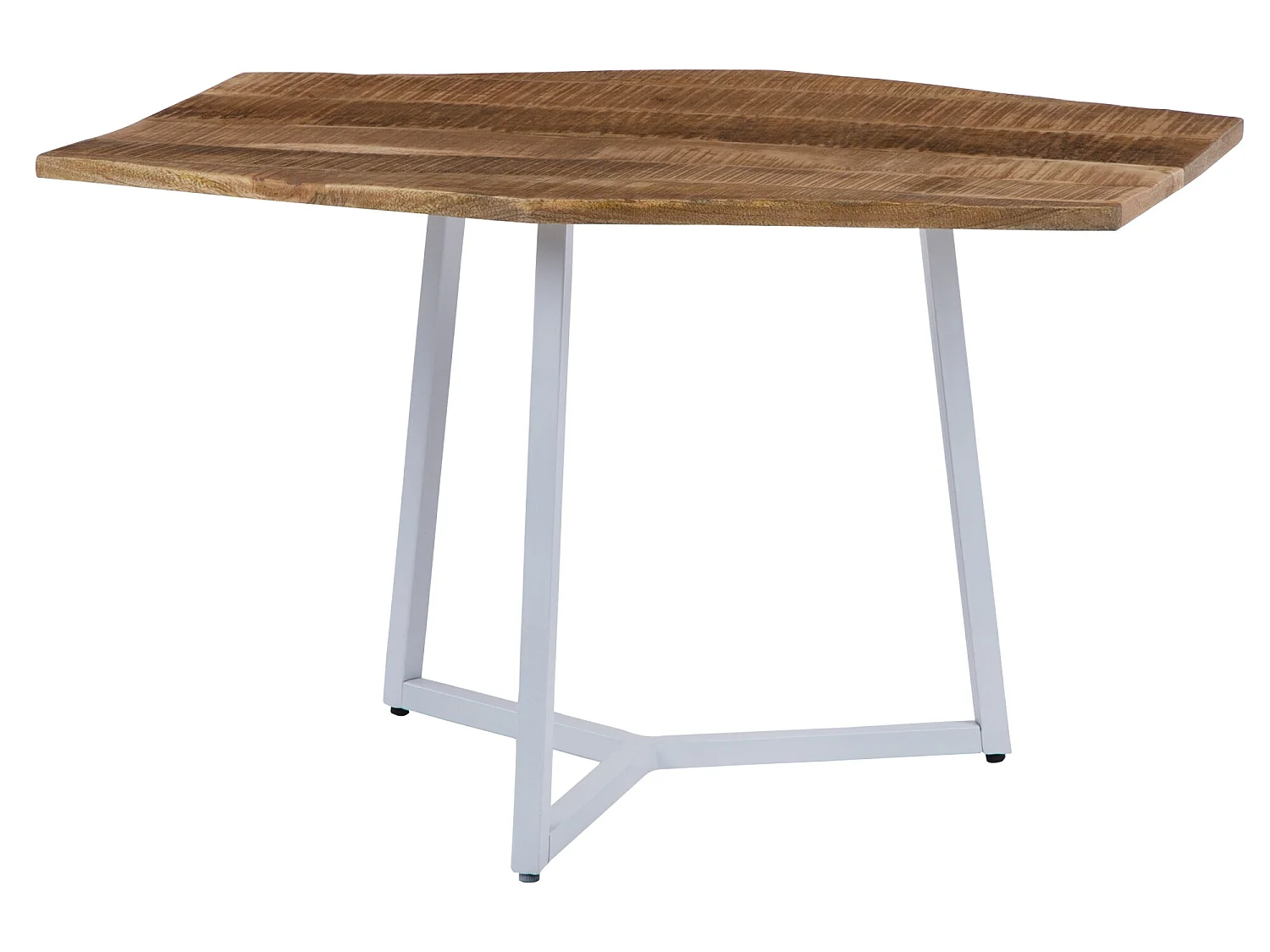 WOMO-DESIGN 2x Mesas auxiliares arizona 73x56/56x48cm madera maciza de mango blanco-natural tallado a mano mesita de café y té diseño decorativo