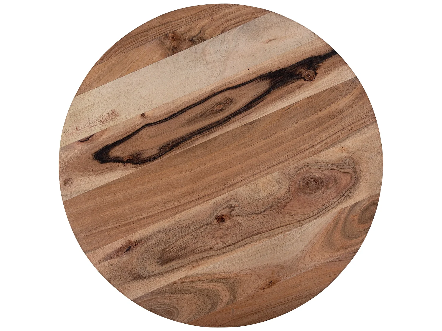 WOMO-DESIGN Set 2 tavolini impilabili da caffe Ø 43x52 e 38x45 cm naturale-argento, rotondi, sovrapponibili, fatti a mano, tavoli laterali da divano