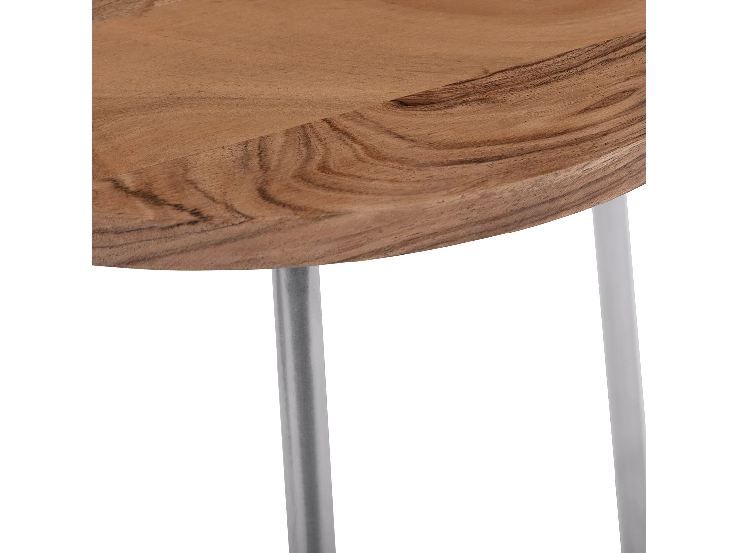 WOMO-DESIGN Set 2 tavolini impilabili da caffe Ø 43x52 e 38x45 cm naturale-argento, rotondi, sovrapponibili, fatti a mano, tavoli laterali da divano