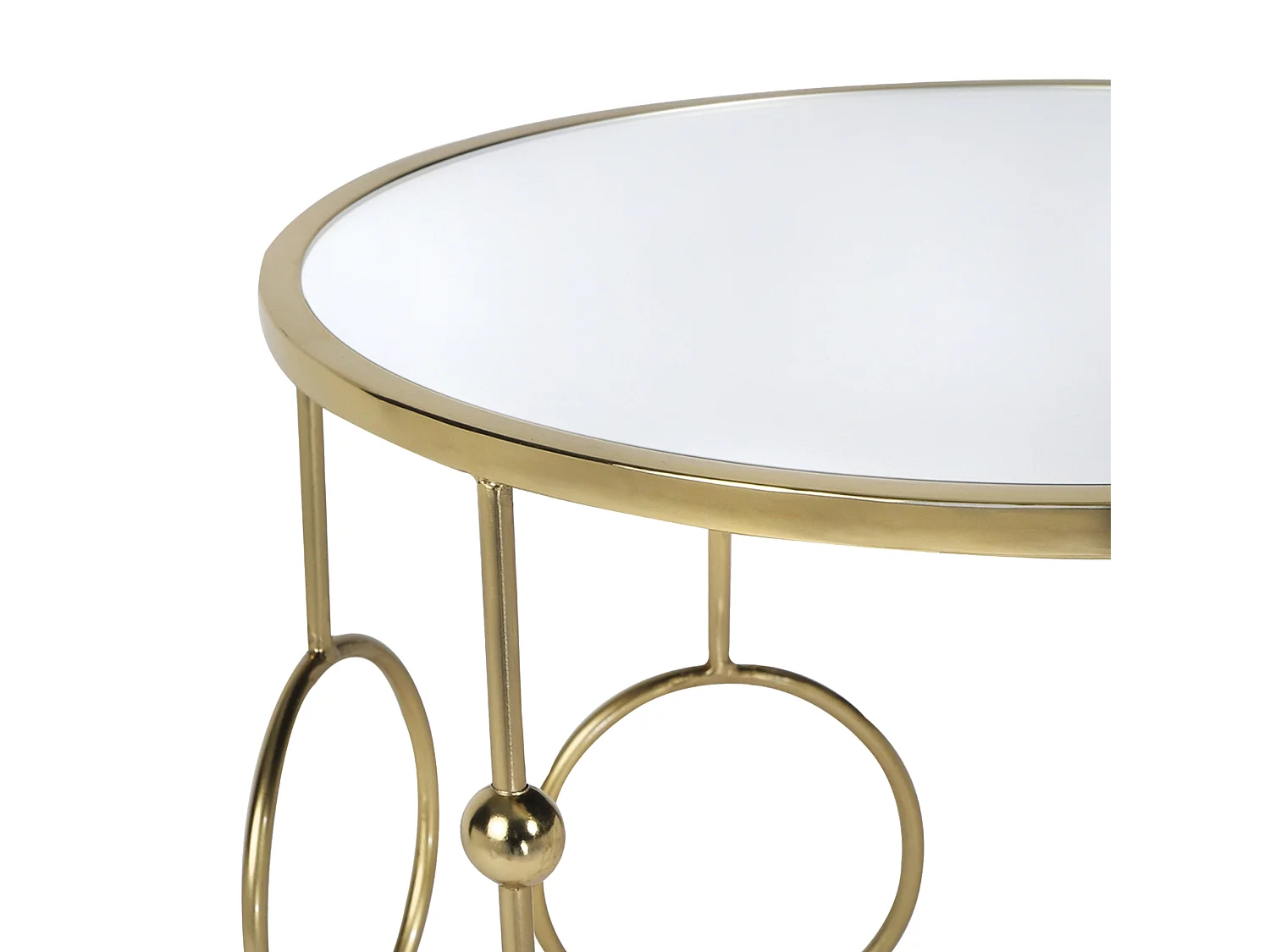 Table gigogne 2x verre miroir table basse en métal doré Ø 40/45 cm WOMO-DESIGN