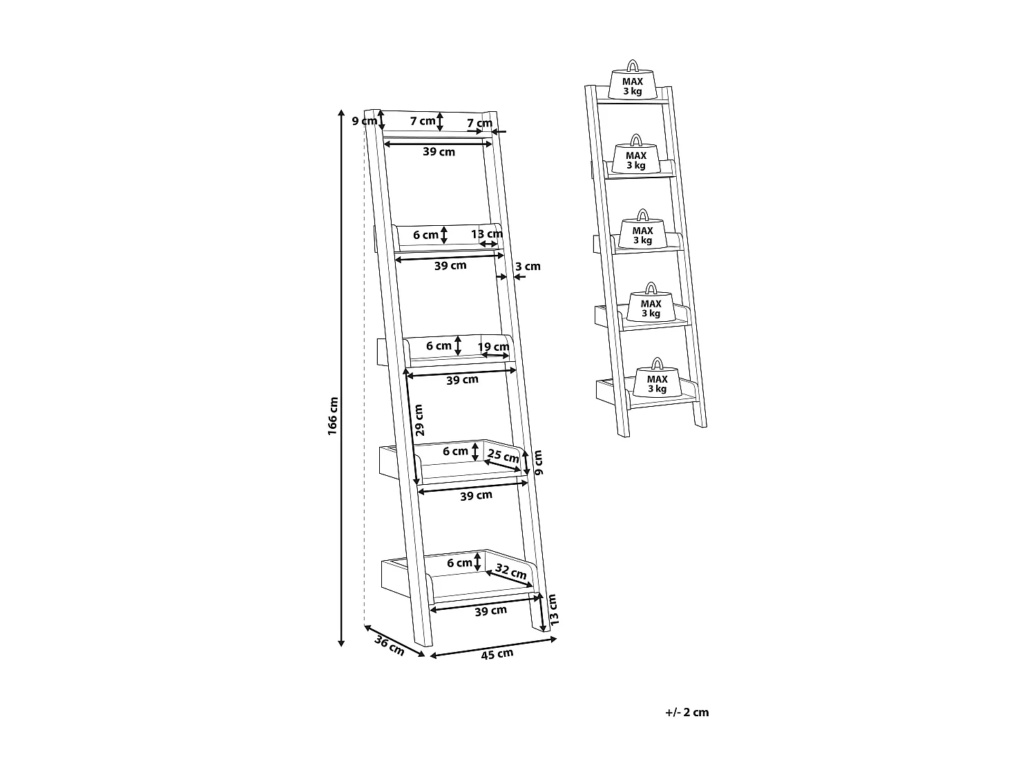 Libreria a 5 ripiani MOBILE DUO 166 cm Bianco