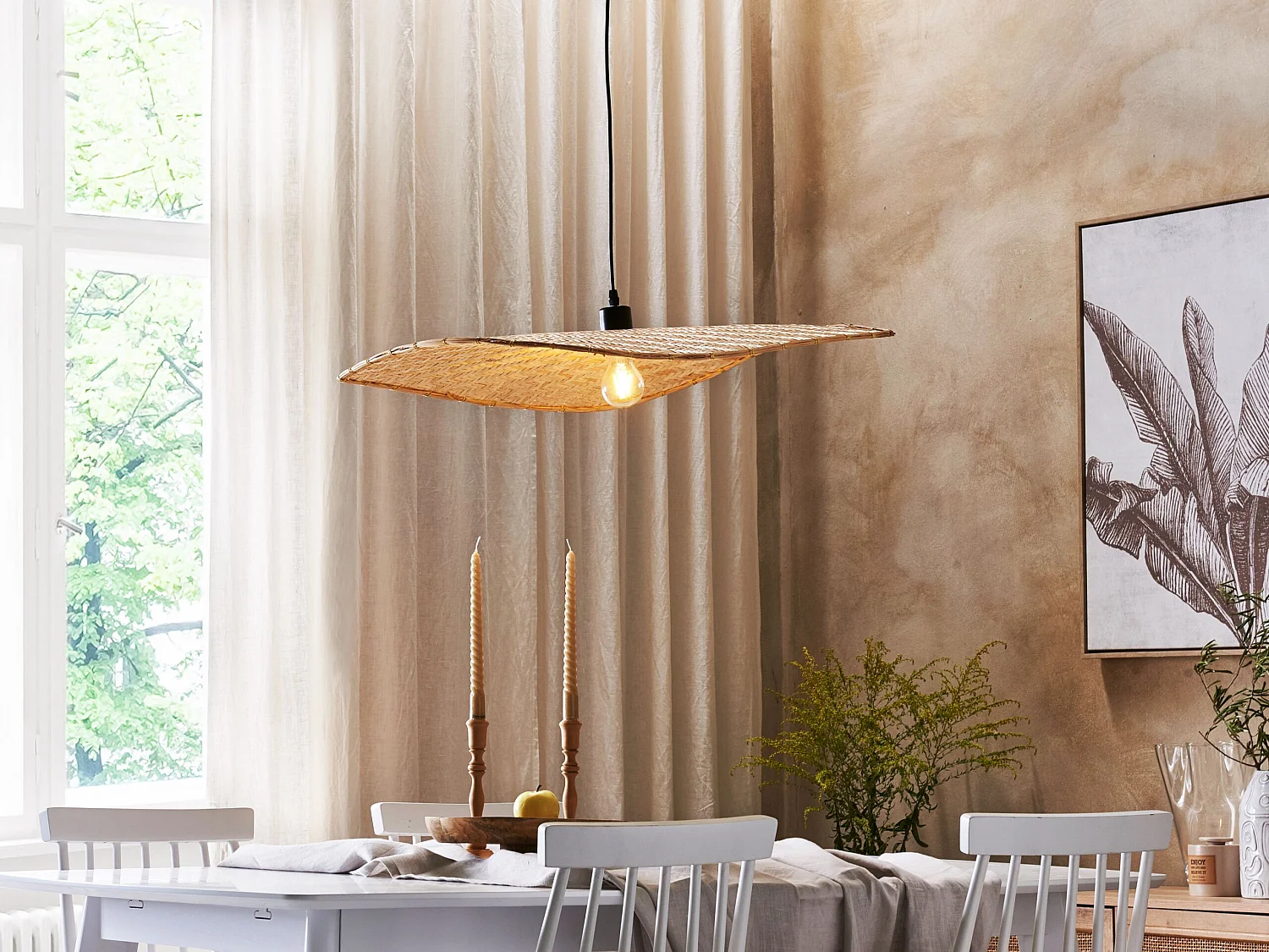 Lampe suspension GALANA Bambou Marron clair