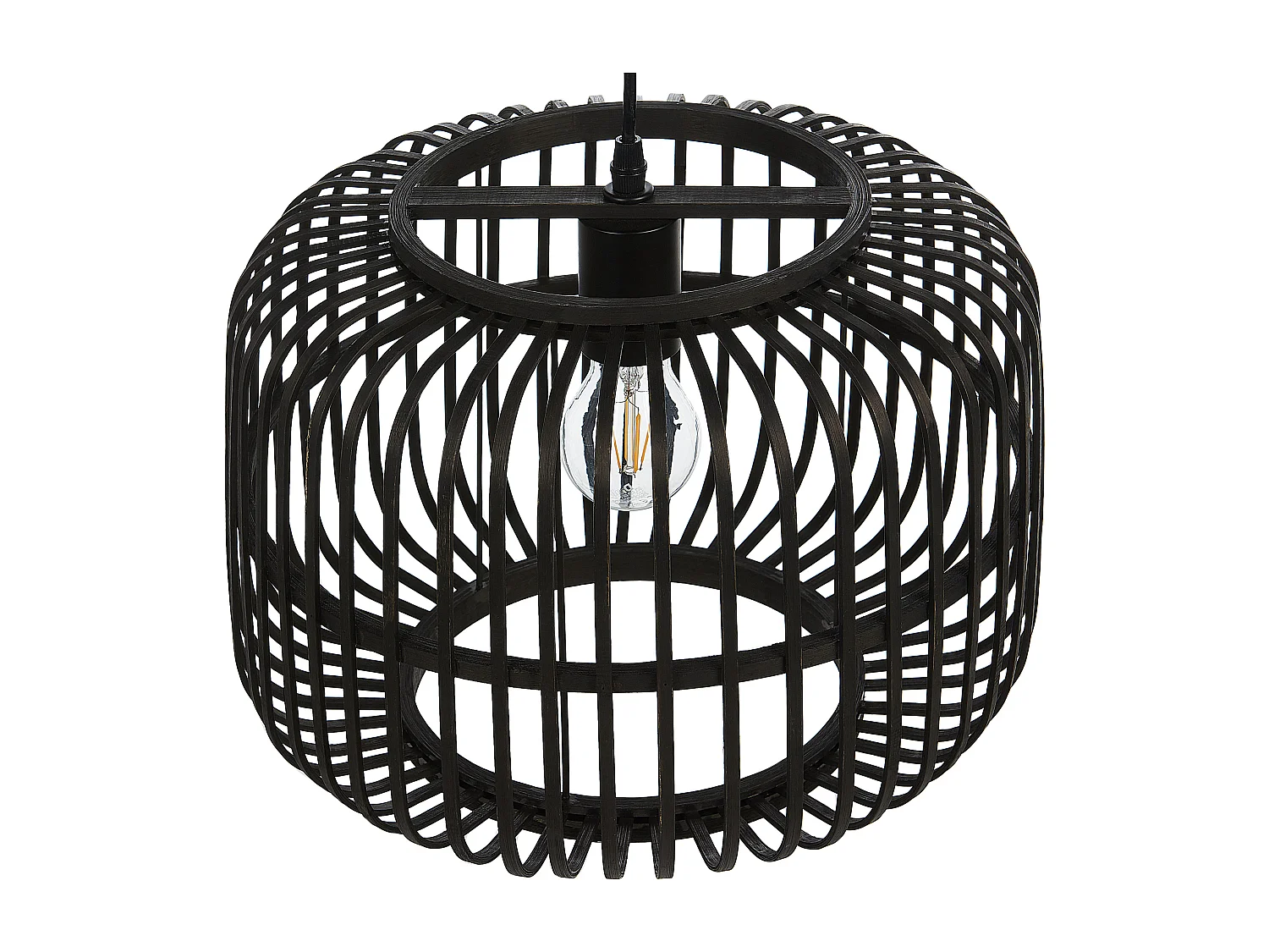 Lampa wisząca MACHEKE Drewno bambusowe Czarny