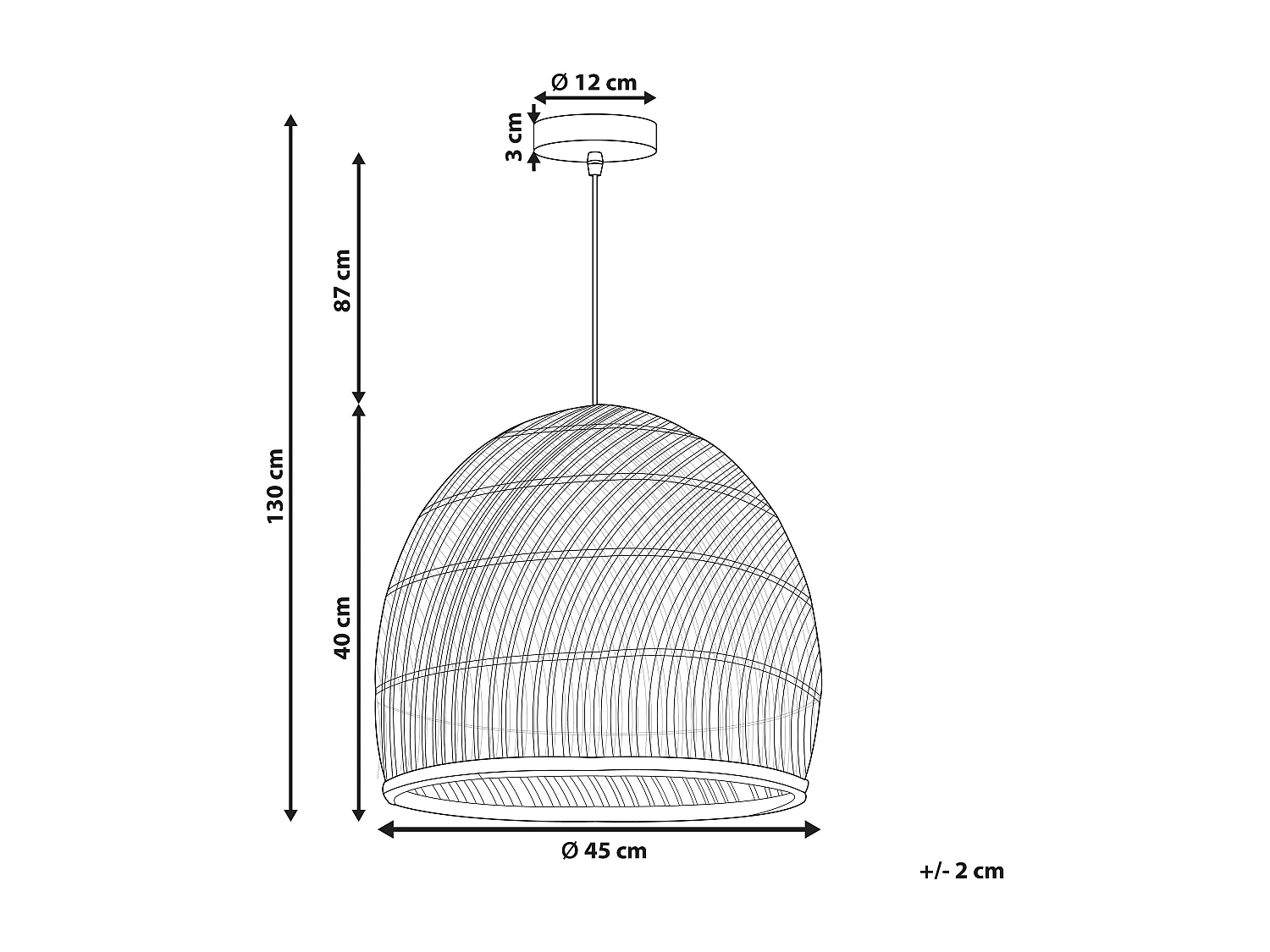 Lampe suspension BUMI Rotin Naturel
