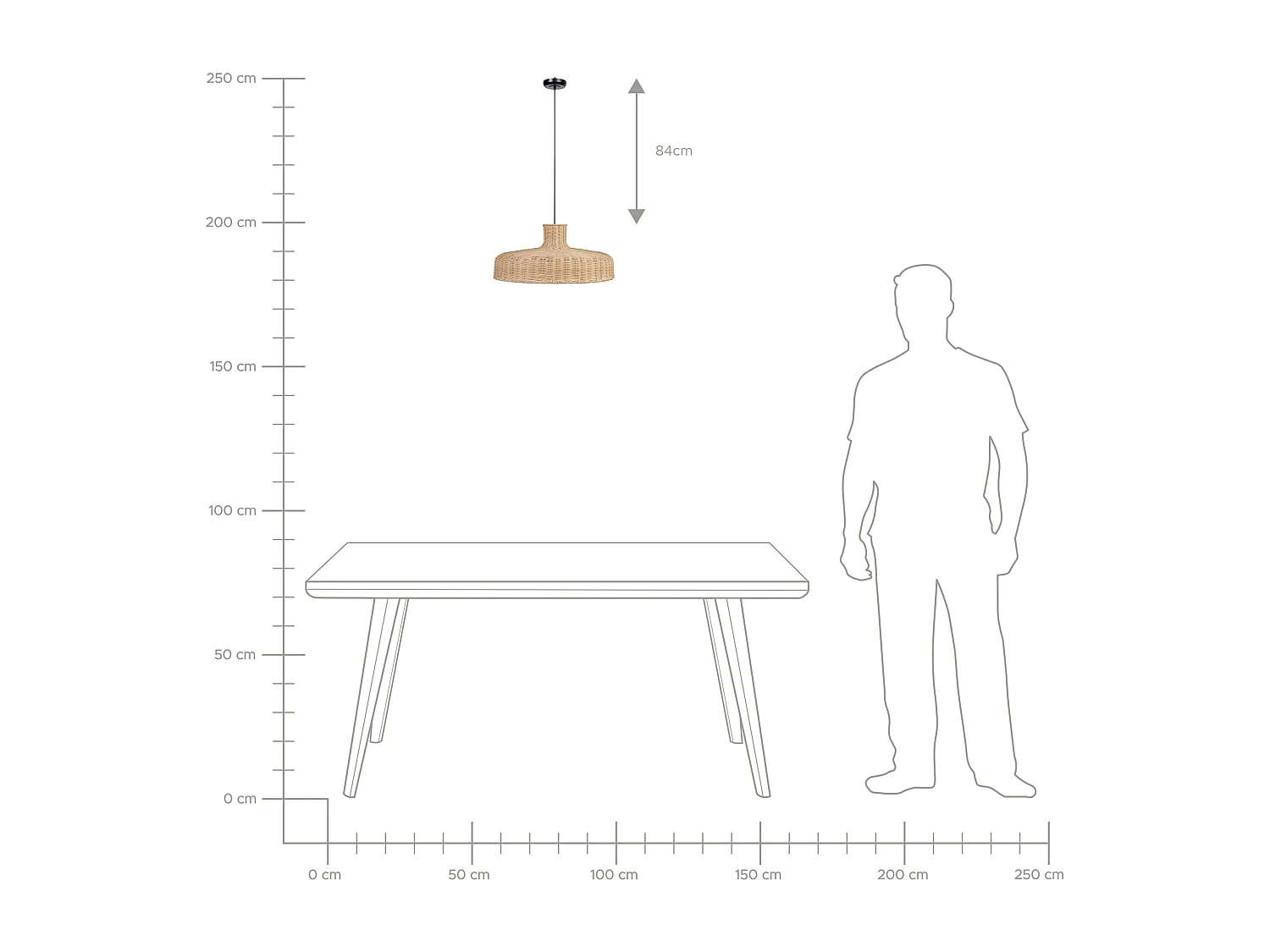 Lampe suspension TAMARIN Rotin Naturel