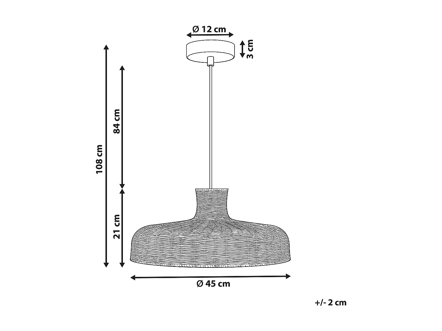 Lampe suspension TAMARIN Rotin Naturel