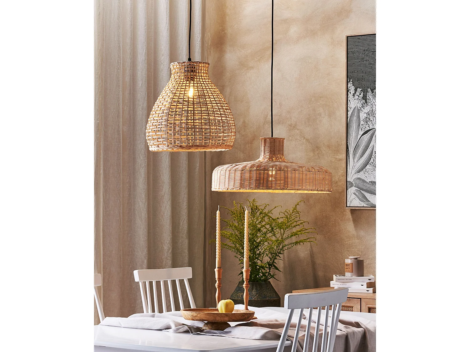 Lampe suspension TAMARIN Rotin Naturel