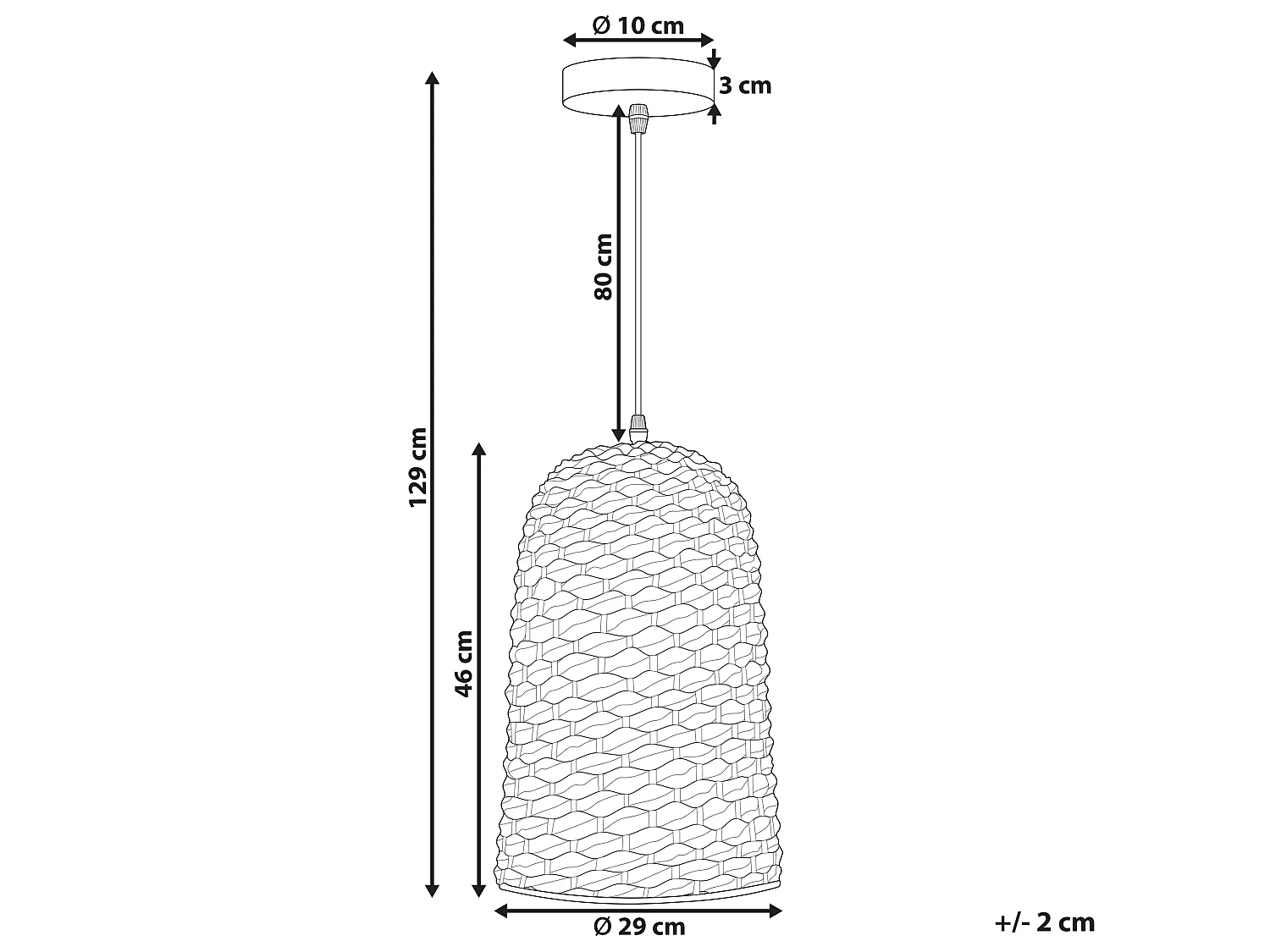 Candeeiro suspenso KERIO Madeira de bambu Natural