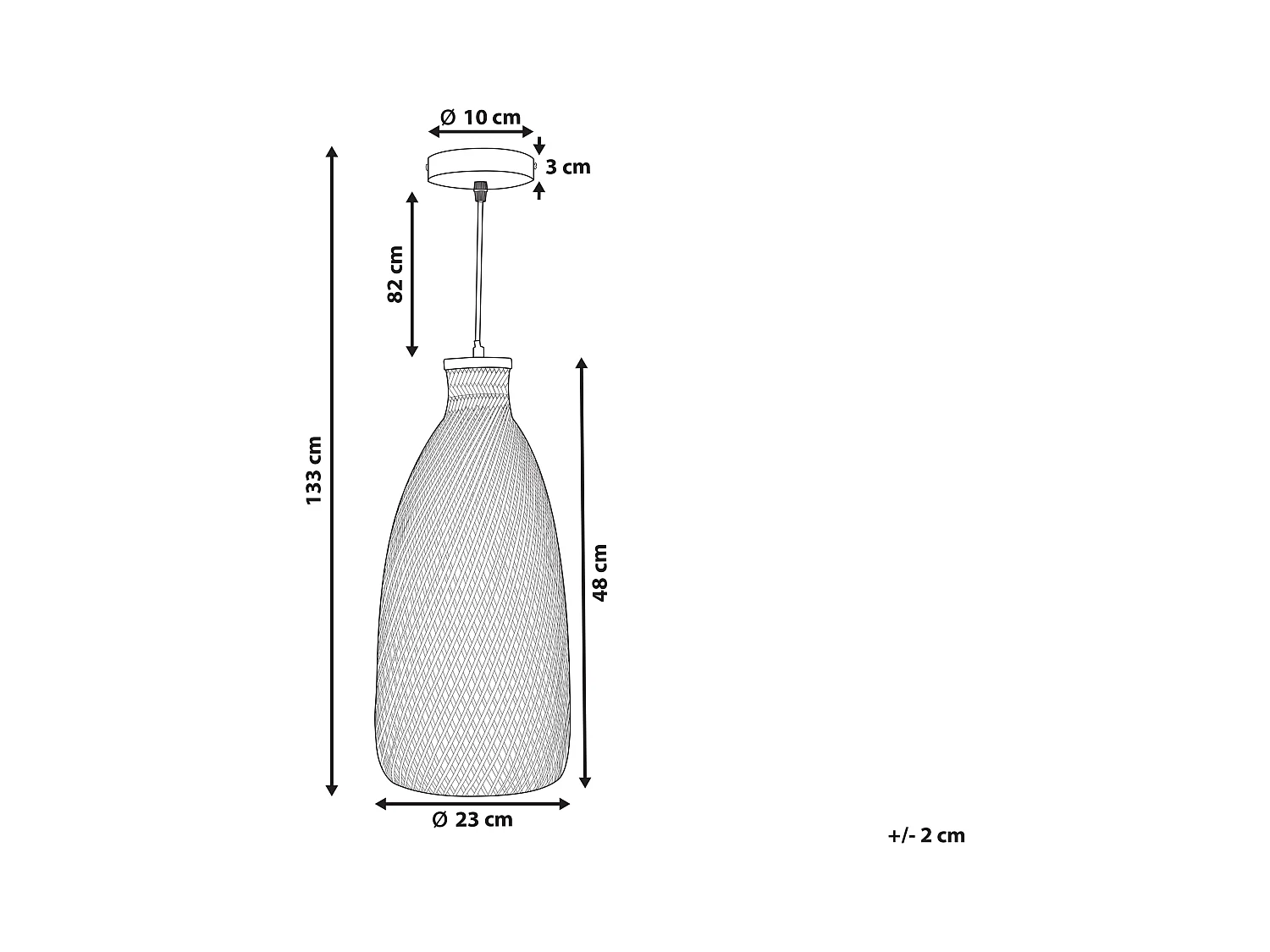 Hängelampe mit Schirm Kegelform Bambusholz hellbraun geflochten Boho Lwela