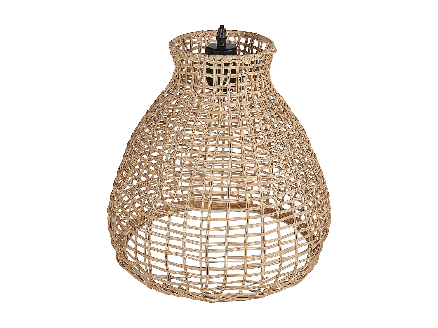 Boho Pendelleuchte mit Schirm aus Rattan Hängelampe natürlich 127 cm Sakeni