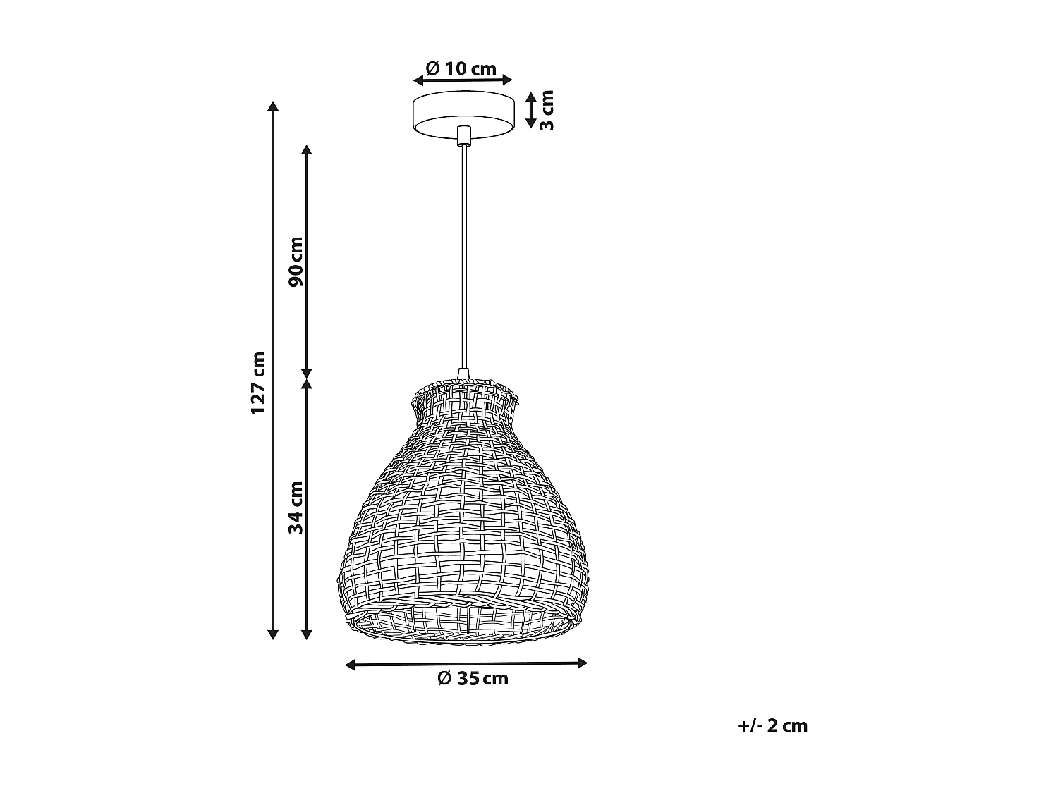 Lampe suspension SAKENI Rotin Naturel