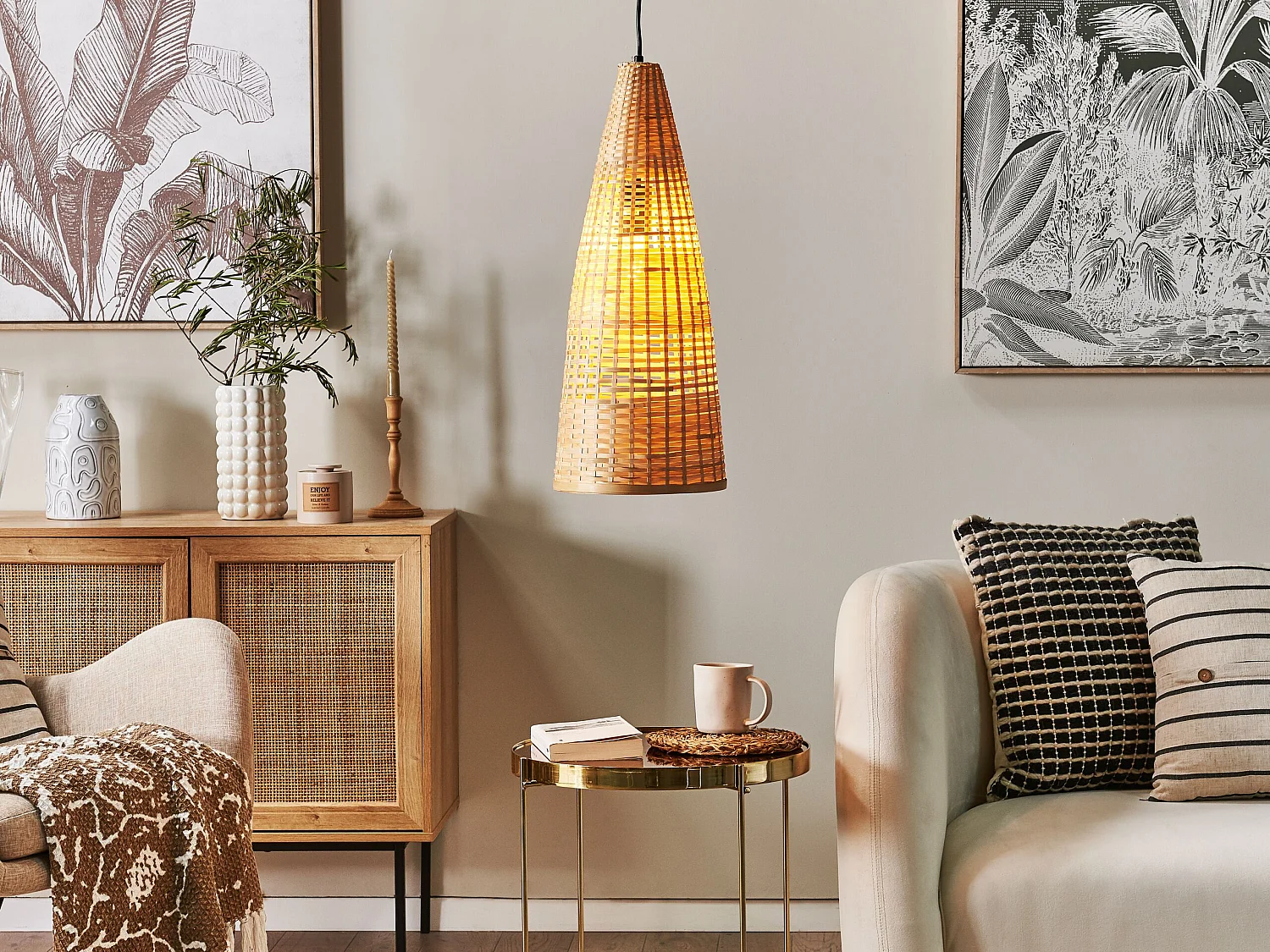 Lampe suspension SUAM Bambou Naturel