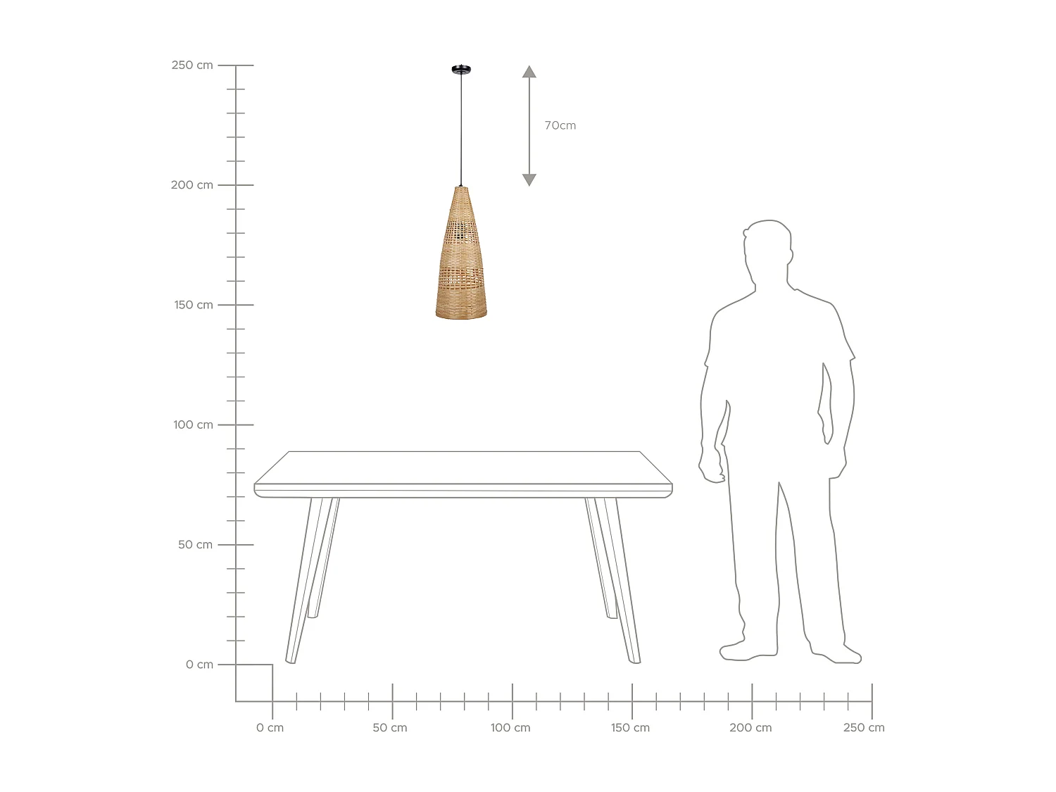 Lampe suspension SUAM Bambou Naturel