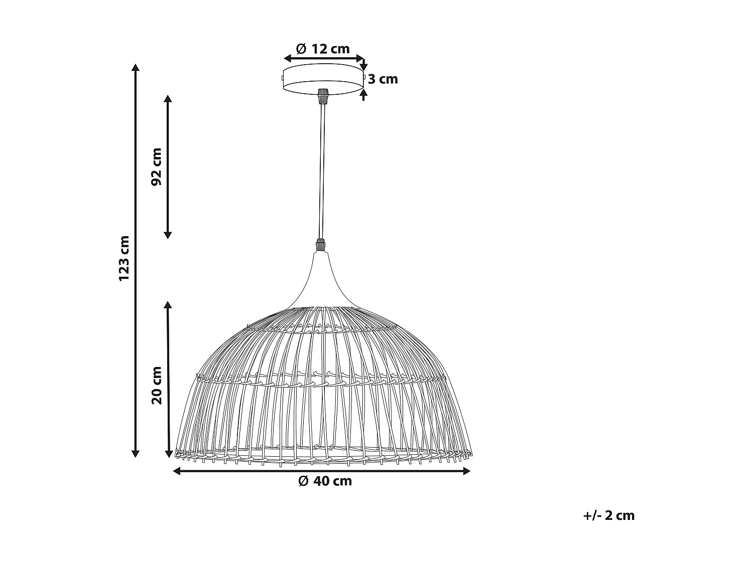 Lampa wisząca BARARIS Rattan Naturalny